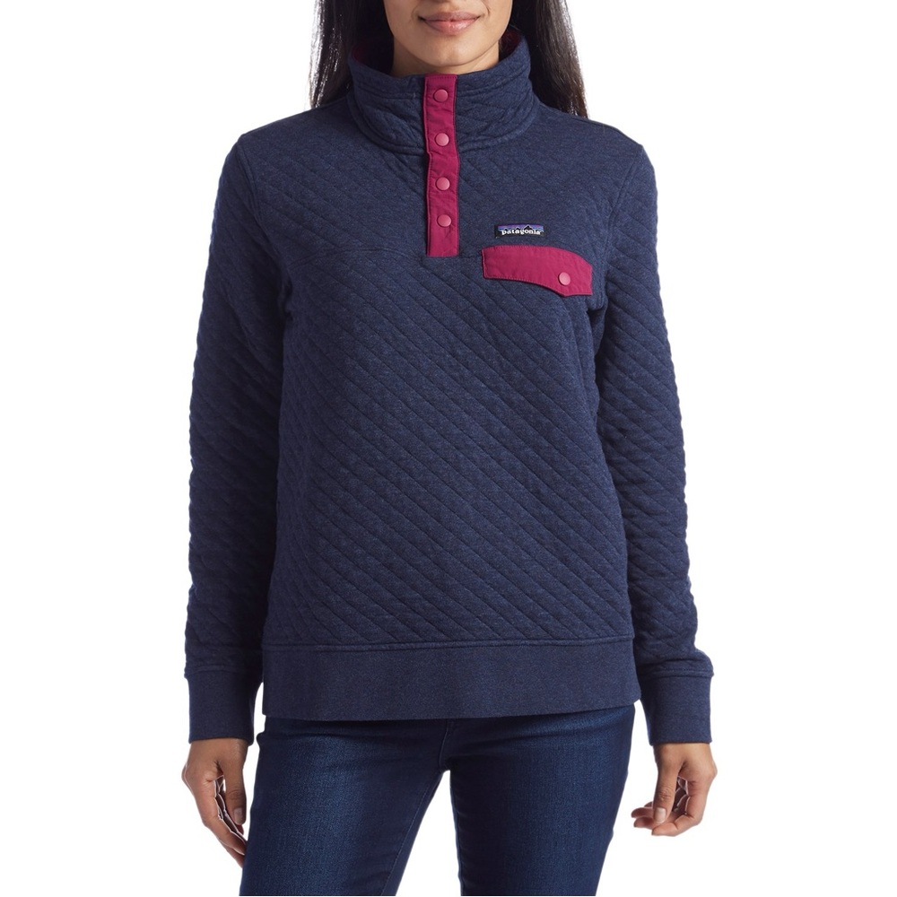 Patagonia Navy Quilted Pullover with Magenta Trim - Picture 8 of 8